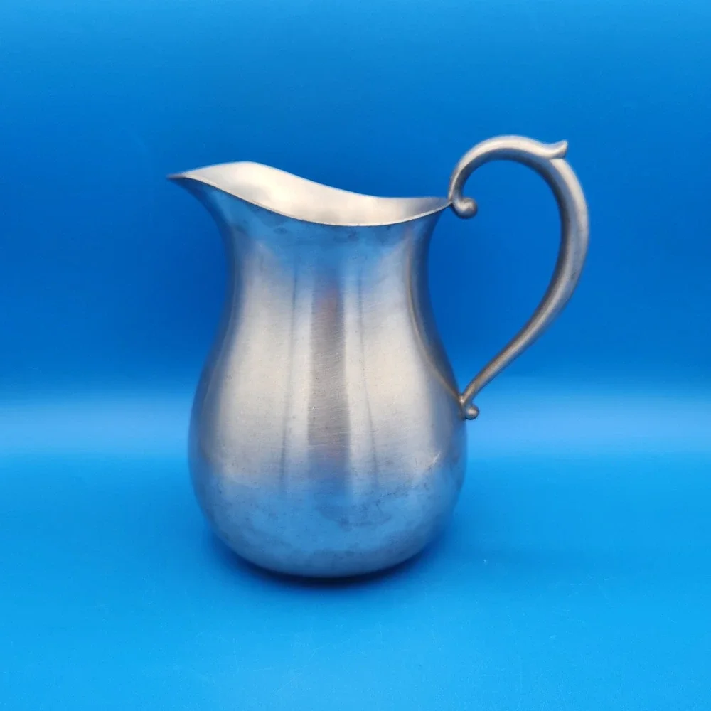 Preisner Pewter Pitcher 2091 Vintage Silver Tone Metal Water Creamer Jug